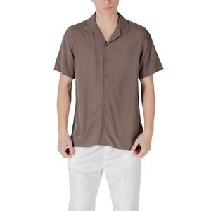 Gianni Lupo Brown Viscose Shortsleeve Men's Shirt